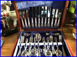 Bead Edge Design OSBORNE Sheffield Silver Service 56 Piece Canteen of Cutlery