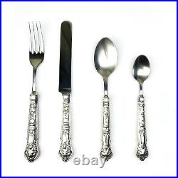 Beatson Cutlery Set 4 Piece Set Knife Fork Spoon And Tea Spoon Bright Vine EPNS