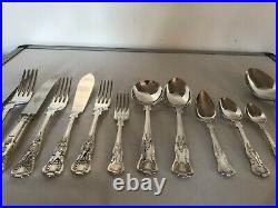 Beautiful 152 Piece Silver Plated Kings Pattern Table Canteen Of Cutlery For 12