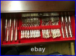 Beautiful 152 Piece Silver Plated Kings Pattern Table Canteen Of Cutlery For 12