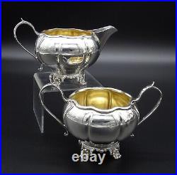 Beautiful Charles S Green 4 Piece Teaset Melon Style Sugar Creamer Silver Plated