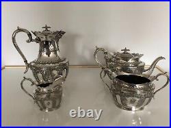 Beautiful Highly Decorated 4 Piece Silver Plated Tea/coffee Service (sptcs-bnn)