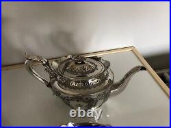 Beautiful Highly Decorated 4 Piece Silver Plated Tea/coffee Service (sptcs-bnn)