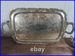 Beautiful Vintage Oneida USA Silver Plate 5-piece Coffee/Tea Service Set with Tray