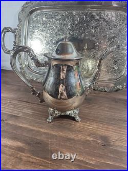 Beautiful Vintage Oneida USA Silver Plate 5-piece Coffee/Tea Service Set with Tray