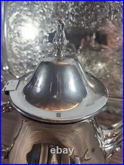 Beautiful Vintage Oneida USA Silver Plate 5-piece Coffee/Tea Service Set with Tray