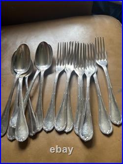 Bin christoele Cc84 Vintage Silver Plate Fork Spoons Set 14 Pieces Pre 1935