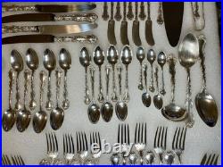 Birk's Regency Silver Plate Louis de France 93 Pieces & Case