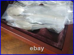 Boxed Canteen Of James Ryals Silver Plated EPNS 44 Piece Cutlery Set Wooden Box