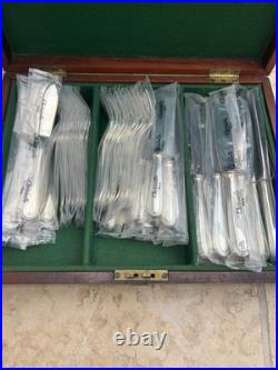 Brand New Christofle 108 piece Cutlery Set Perles Silver Plate (12 people)