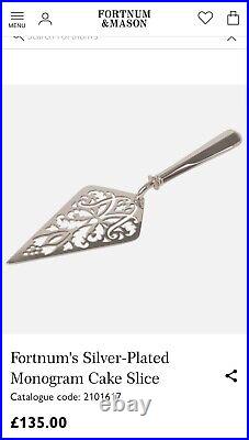 Brand New Fortum and Mason Silver Plated Cake Slice
