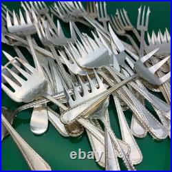 Bulk Lot Of 37 Zigzag Pattern Pickle Meat Sardine Forks Servers Silver Plated