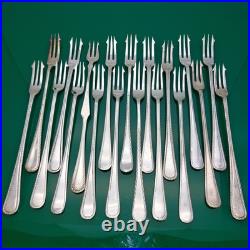 Bulk Lot Of 37 Zigzag Pattern Pickle Meat Sardine Forks Servers Silver Plated