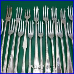 Bulk Lot Of 37 Zigzag Pattern Pickle Meat Sardine Forks Servers Silver Plated