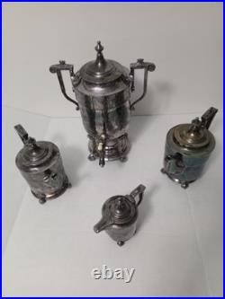 By Reed and Barton Samovar #2688 Four Piece Silver Plate Tea Set