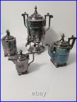 By Reed and Barton Samovar #2688 Four Piece Silver Plate Tea Set