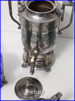 By Reed and Barton Samovar #2688 Four Piece Silver Plate Tea Set