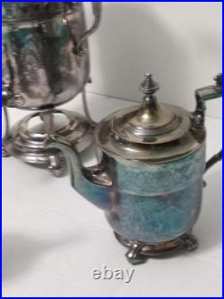 By Reed and Barton Samovar #2688 Four Piece Silver Plate Tea Set