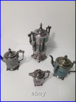 By Reed and Barton Samovar #2688 Four Piece Silver Plate Tea Set
