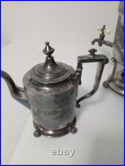 By Reed and Barton Samovar #2688 Four Piece Silver Plate Tea Set