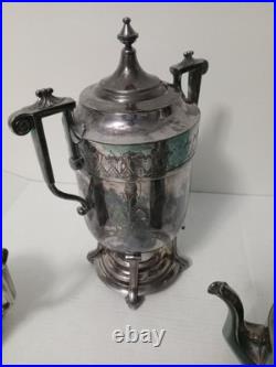 By Reed and Barton Samovar #2688 Four Piece Silver Plate Tea Set