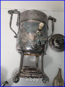 By Reed and Barton Samovar #2688 Four Piece Silver Plate Tea Set