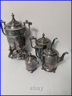 By Reed and Barton Samovar #2688 Four Piece Silver Plate Tea Set