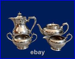 C1930's Immaculate Walker & Hall 4 Piece Silverplate Tea And Coffee Set