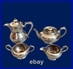 C1930's Immaculate Walker & Hall 4 Piece Silverplate Tea And Coffee Set