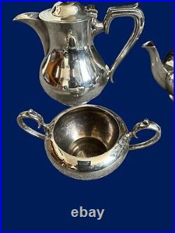 C1930's Immaculate Walker & Hall 4 Piece Silverplate Tea And Coffee Set