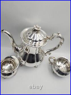 CARL M COHR DENMARK STERLING SILVER Plate COFFEE AND TEA SET 3 PIECE