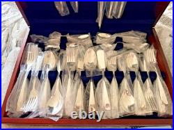 CARRS Sheffield Silver Plated Cutlery Set NEW YORK Pattern 124 Piece Service