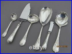CHRISTOFLE MARLY SILVER PLATE 6PC PLACE SETTING With 6 SERVING PIECES FOR 12