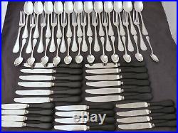 CHRISTOFLE PERLES Table set 12 Place settings 60 pieces Silverplated MINT
