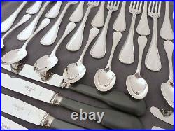 CHRISTOFLE PERLES Table set 12 Place settings 60 pieces Silverplated MINT