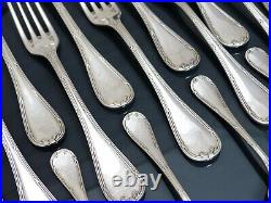 CHRISTOFLE RUBANS Table set 12 Place settings 61 pieces Silverplated Dessert