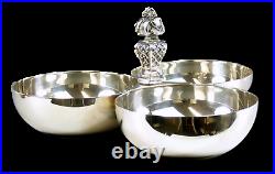 CHRISTOFLE Silver Plate Classic 3 Piece Divided Dish