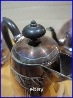 CIVIC Vintage Antique Silver Plate Tea Set 4 Pieces 5882 Sheffield
