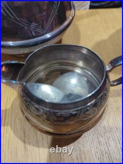 CIVIC Vintage Antique Silver Plate Tea Set 4 Pieces 5882 Sheffield