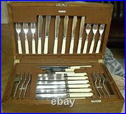 Canteen Mappin & Webb Silver Plated Cutlery 64piece pattern possibly Louis XVI