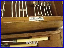 Canteen Mappin & Webb Silver Plated Cutlery 64piece pattern possibly Louis XVI