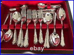Canteen Of 64 Silver Plated Pieces Of Dining Cutlery (for 8) 6 Coffee Spoons