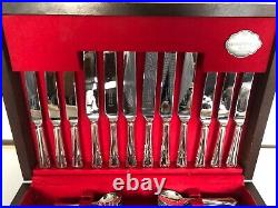 Canteen Of 64 Silver Plated Pieces Of Dining Cutlery (for 8) 6 Coffee Spoons