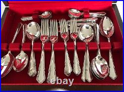 Canteen Of 64 Silver Plated Pieces Of Dining Cutlery (for 8) 6 Coffee Spoons