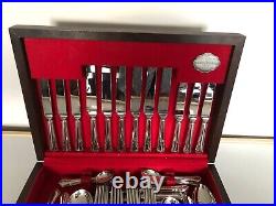 Canteen Of 64 Silver Plated Pieces Of Dining Cutlery (for 8) 6 Coffee Spoons