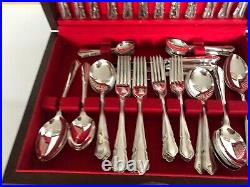 Canteen Of 64 Silver Plated Pieces Of Dining Cutlery (for 8) 6 Coffee Spoons