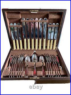 Canteen Of Cutlery Oneida Community Plate 38 Piece Rare Antique British