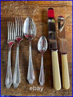 Canteen Of Cutlery Oneida Community Plate 38 Piece Rare Antique British