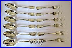 Cased Christofle 12 piece serving spoons & forks. 1868 / 1877. Christmas gift