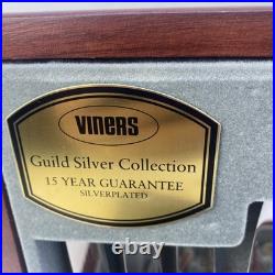 Cased Viners 44 Piece Silverplated Canteen of Cutlery Harley Elelgance
